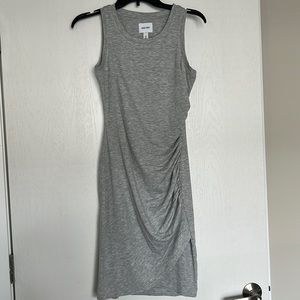 Nine West tshirt tank top dress, rouched side, Heather grey, size xsmall